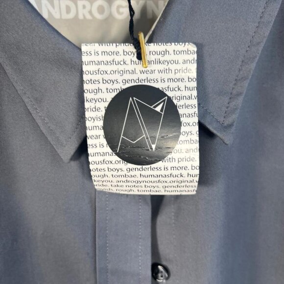 NWT Androgynous Fox Swift Fox Short Sleeve Button Up Shirt/Silver Fox - Size XL - Picture 5 of 11